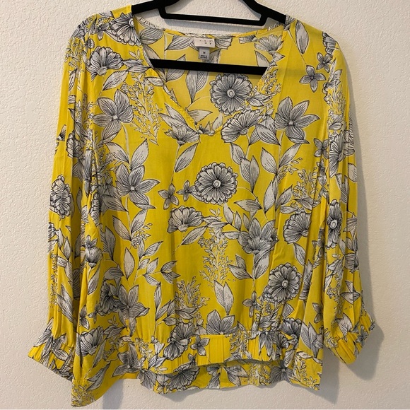 A NEW DAY maternity yellow  print blouse - Picture 1 of 8